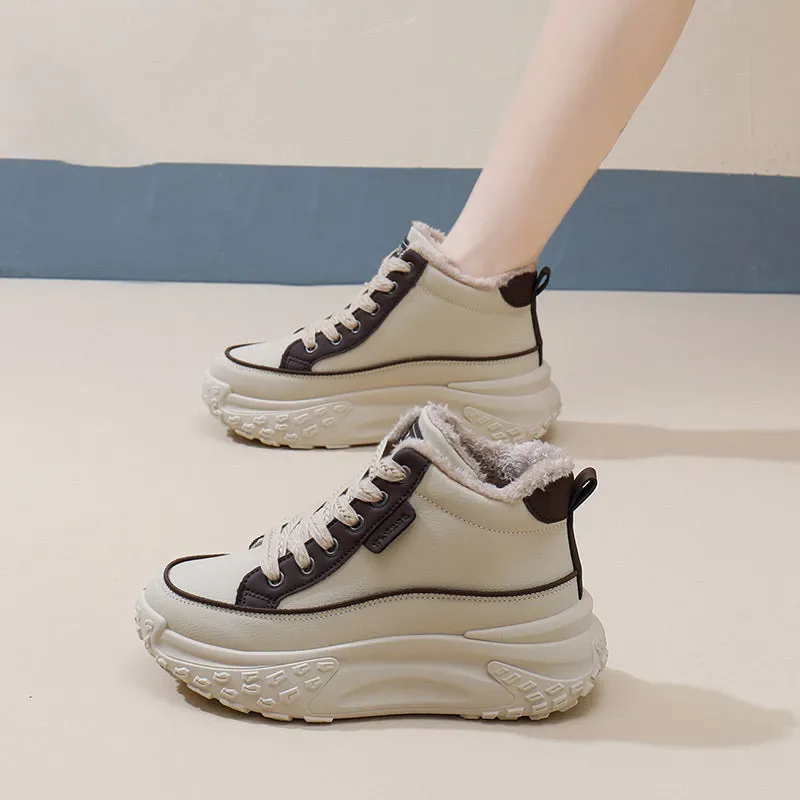 Women's Winter Lace-Up High Top Platform Sneakers