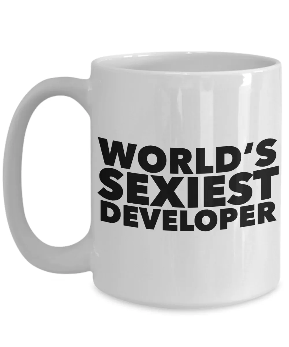 World's Sexiest Developer Mug Sexy Software Developers Gift Ceramic Coffee Cup