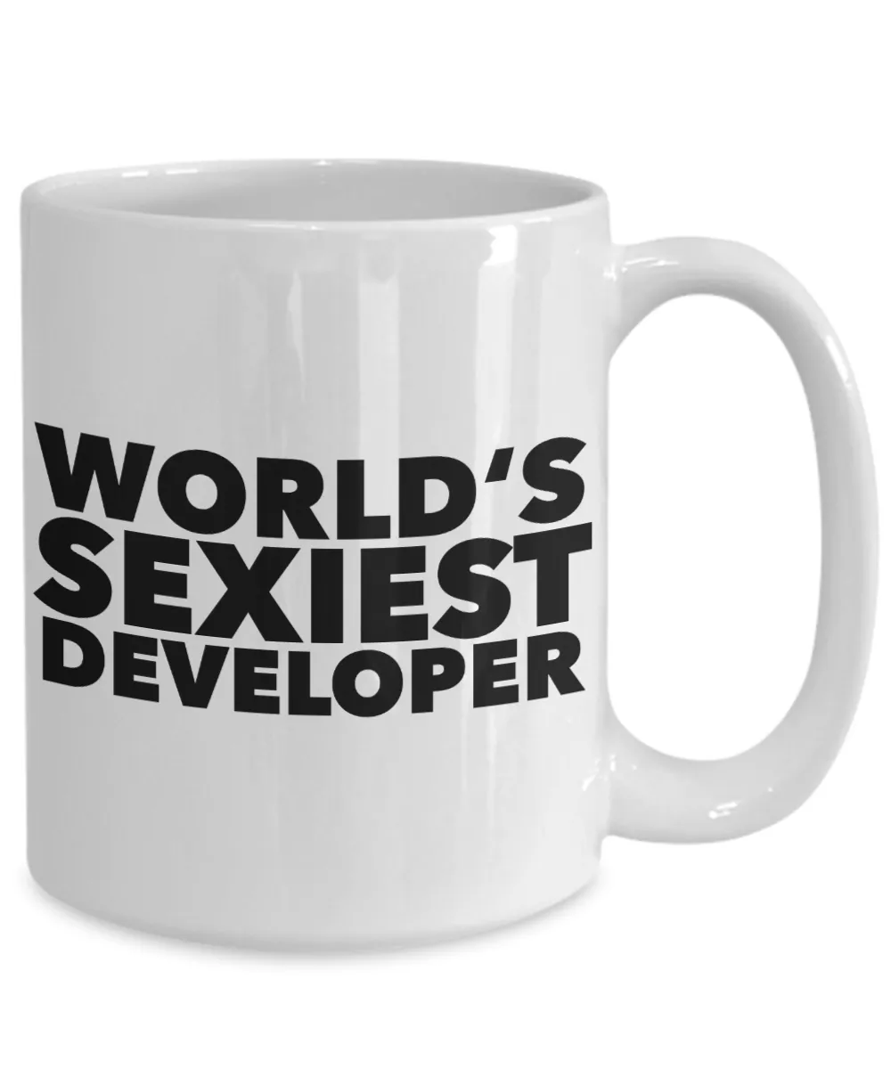 World's Sexiest Developer Mug Sexy Software Developers Gift Ceramic Coffee Cup