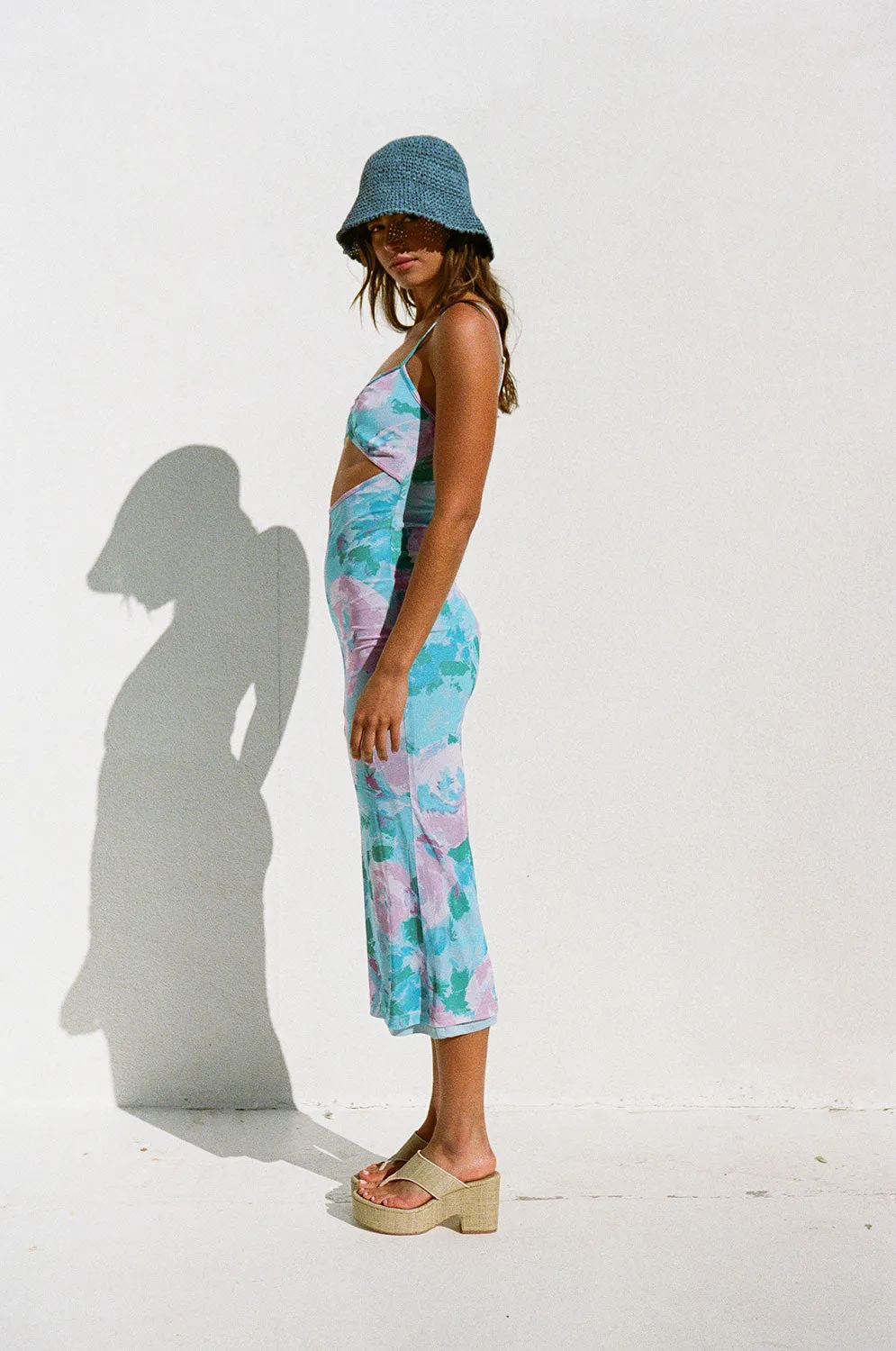 Zantina Cutout Dress - Water Lilies